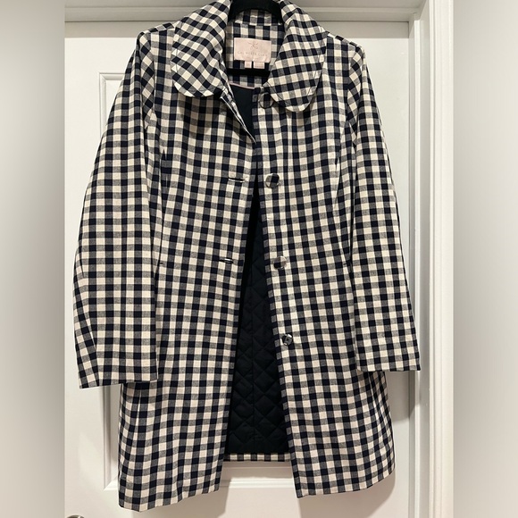 Gal Meets Glam Erin Coat - Navy/White Checked - Picture 3 of 9